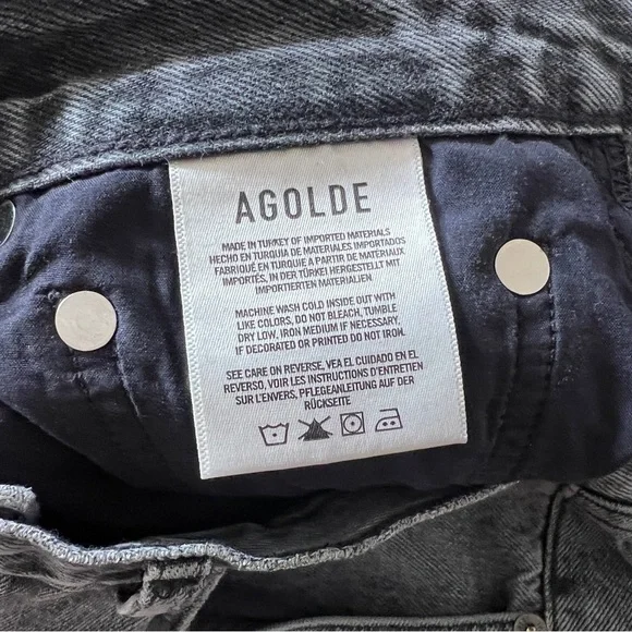 Agolde "Ripley" Cropped Charcoal Wide Leg Jeans - Sz 27 x 26" Inseam - Picture 13 of 13